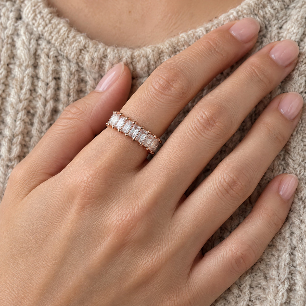 ANILLO CINTILLO ORO ROSA