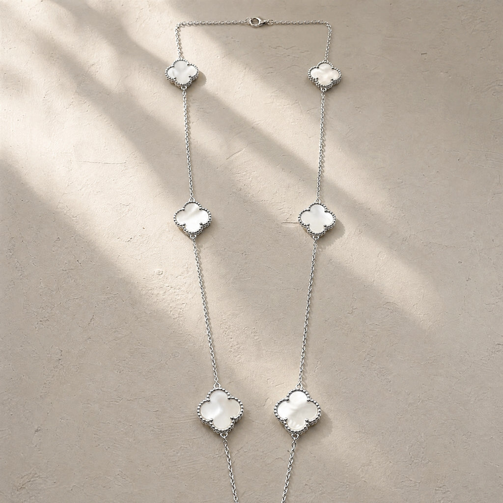 COLLAR ELITE PLATEADO 6 TREBOL - NACAR
