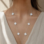 COLLAR ELITE PLATEADO 6 TREBOL - NACAR