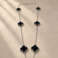 COLLAR ELITE PLATEADO 6 TREBOL - NEGRO