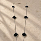 COLLAR ELITE PLATEADO 6 TREBOL - NEGRO