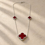 COLLAR ELITE PLATEADO CHICO ROJO