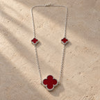 COLLAR ELITE PLATEADO CHICO ROJO