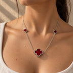 COLLAR ELITE PLATEADO CHICO ROJO