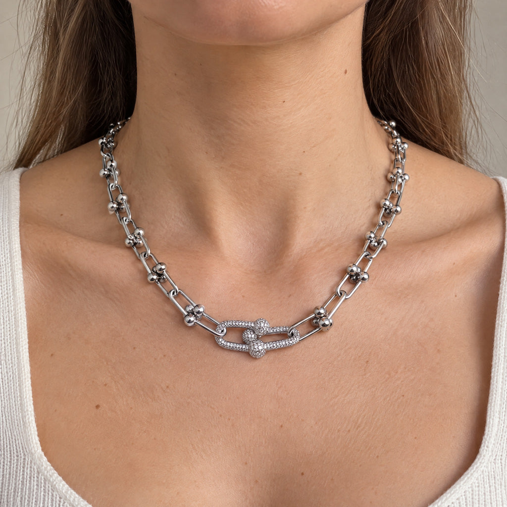 COLLAR MODELO TIFFANY CIERRE CON PIEDRAS