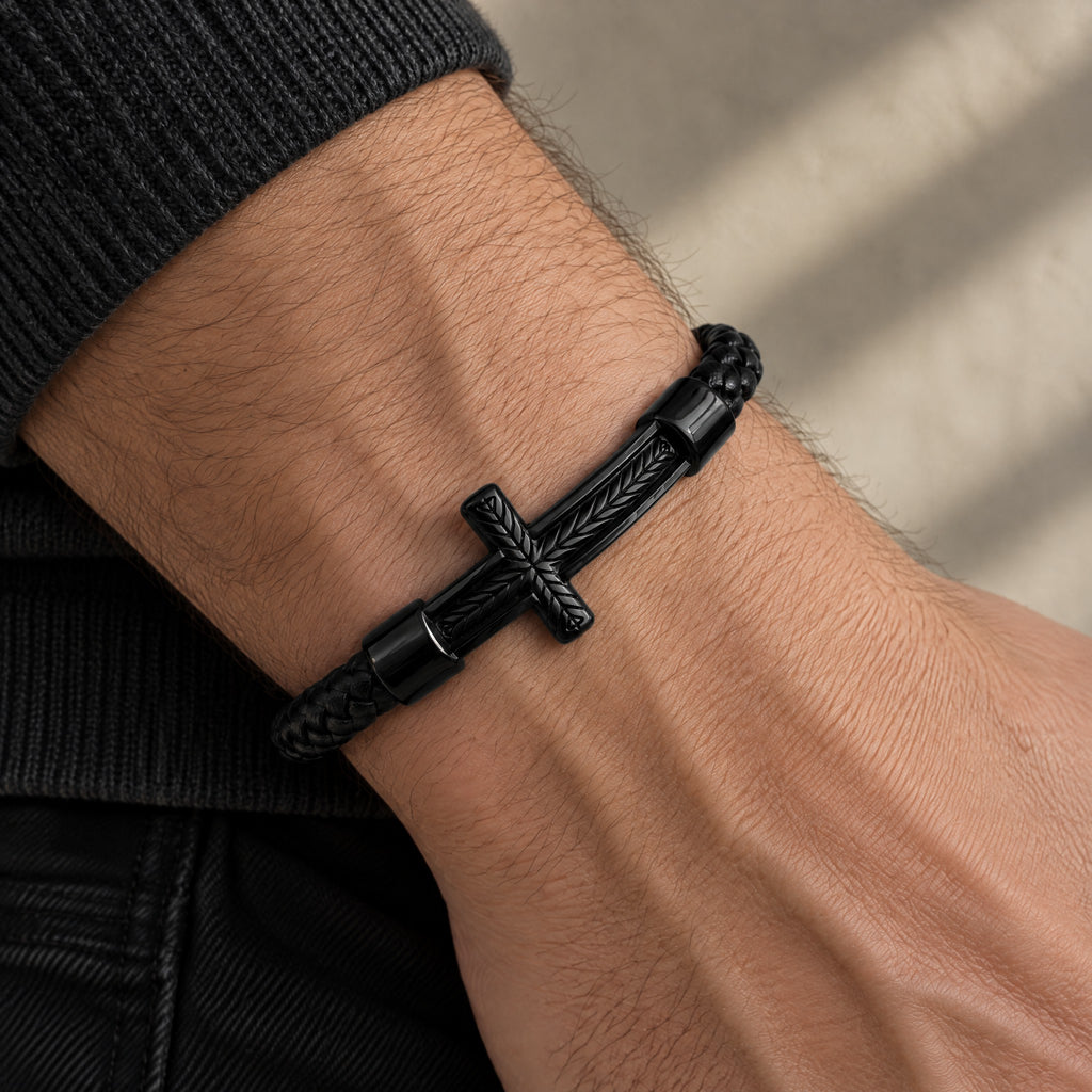 Pulsera Cuero Cruz