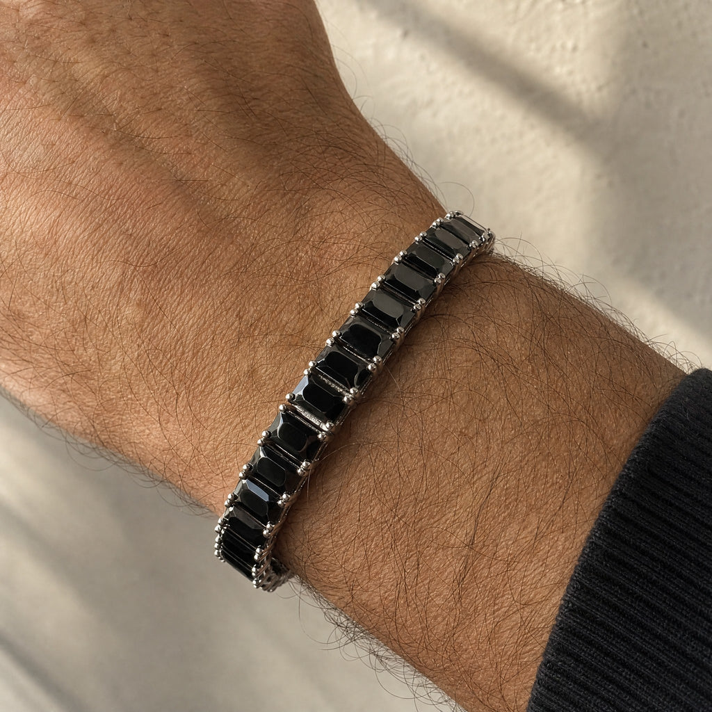 Pulsera cristal black - Rectangular
