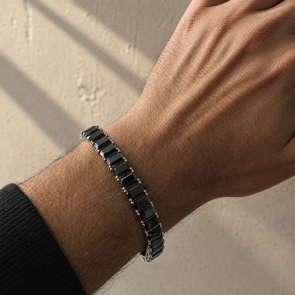 Pulsera cristal black - Rectangular