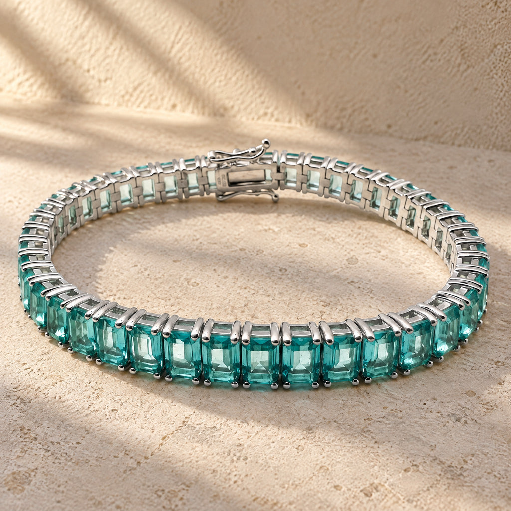 Pulsera cristal Verde - Rectangular -