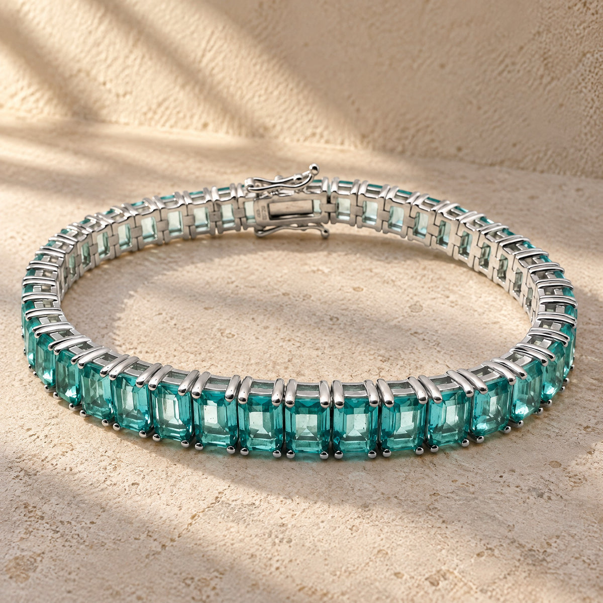 Pulsera cristal Verde - Rectangular -