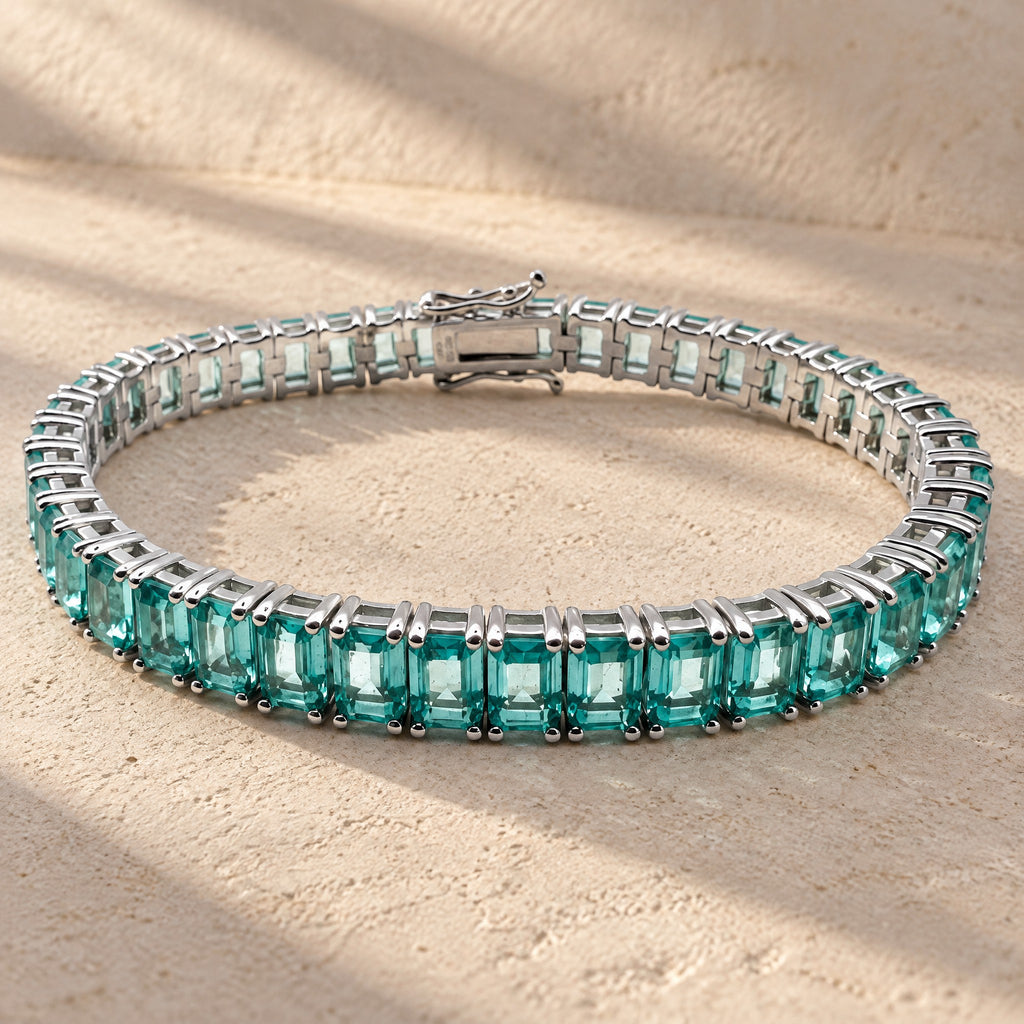 Pulsera cristal Verde - Rectangular -