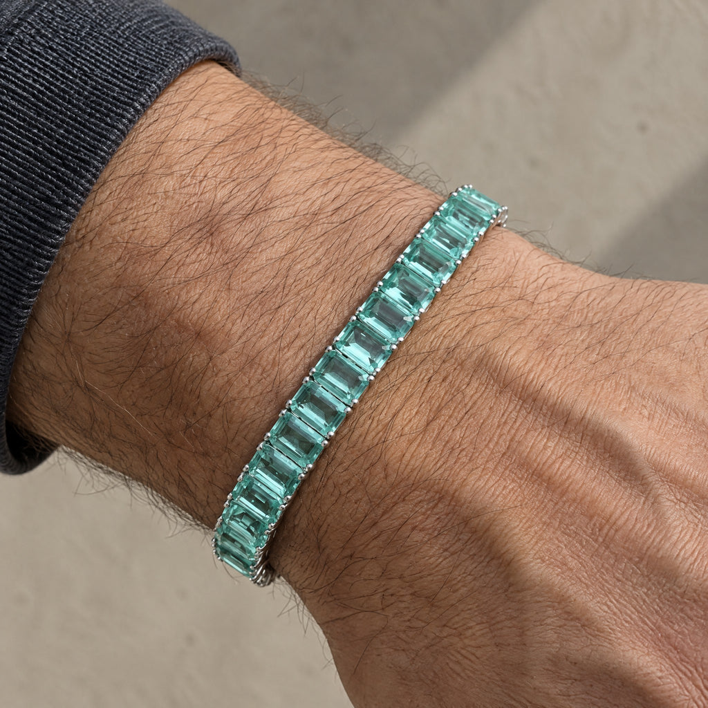 Pulsera cristal Verde - Rectangular -