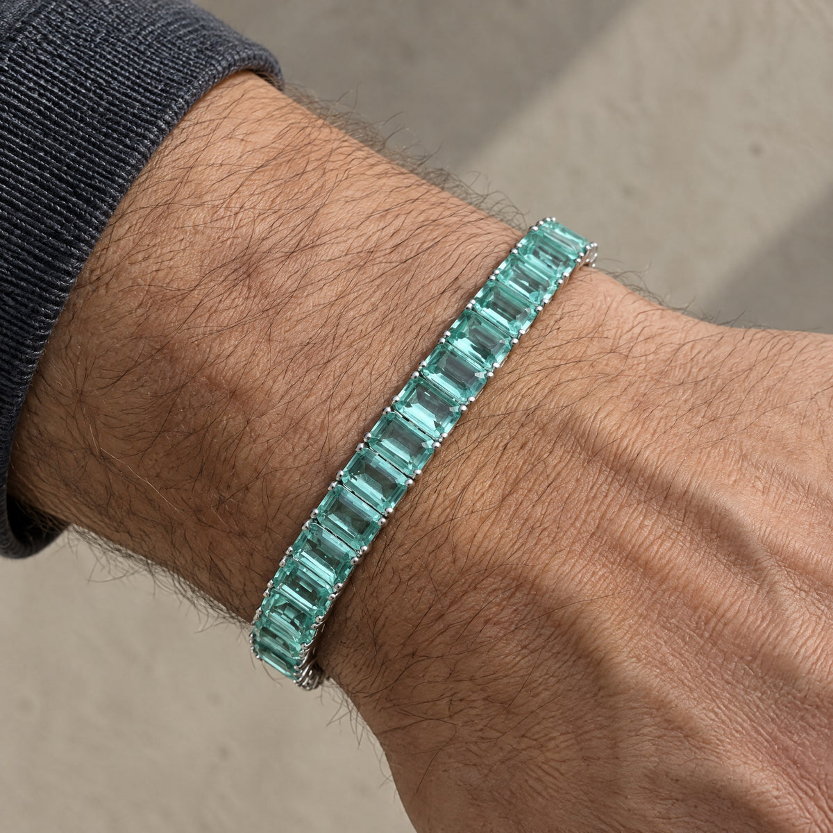 Pulsera cristal Verde - Rectangular -