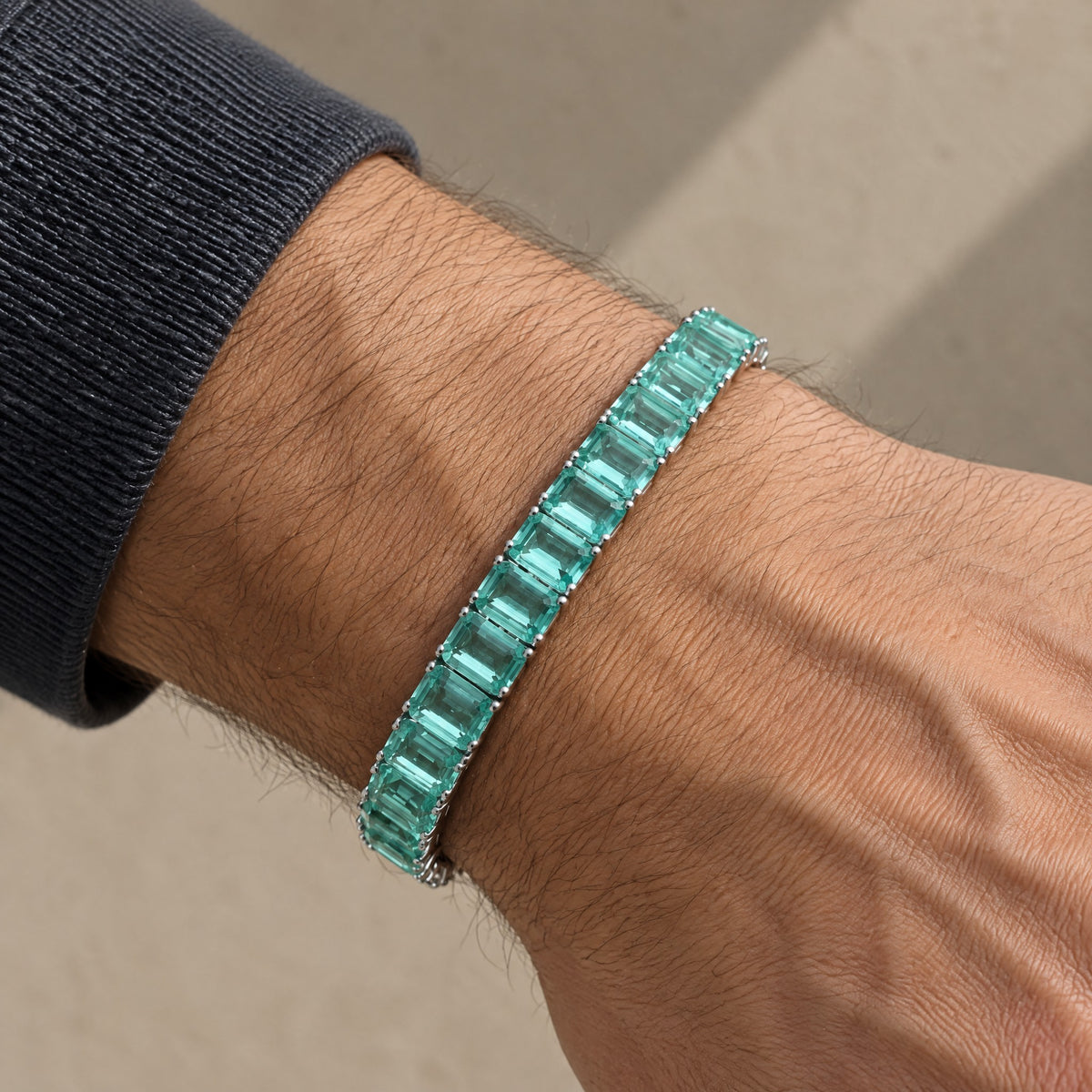 Pulsera cristal Verde - Rectangular -