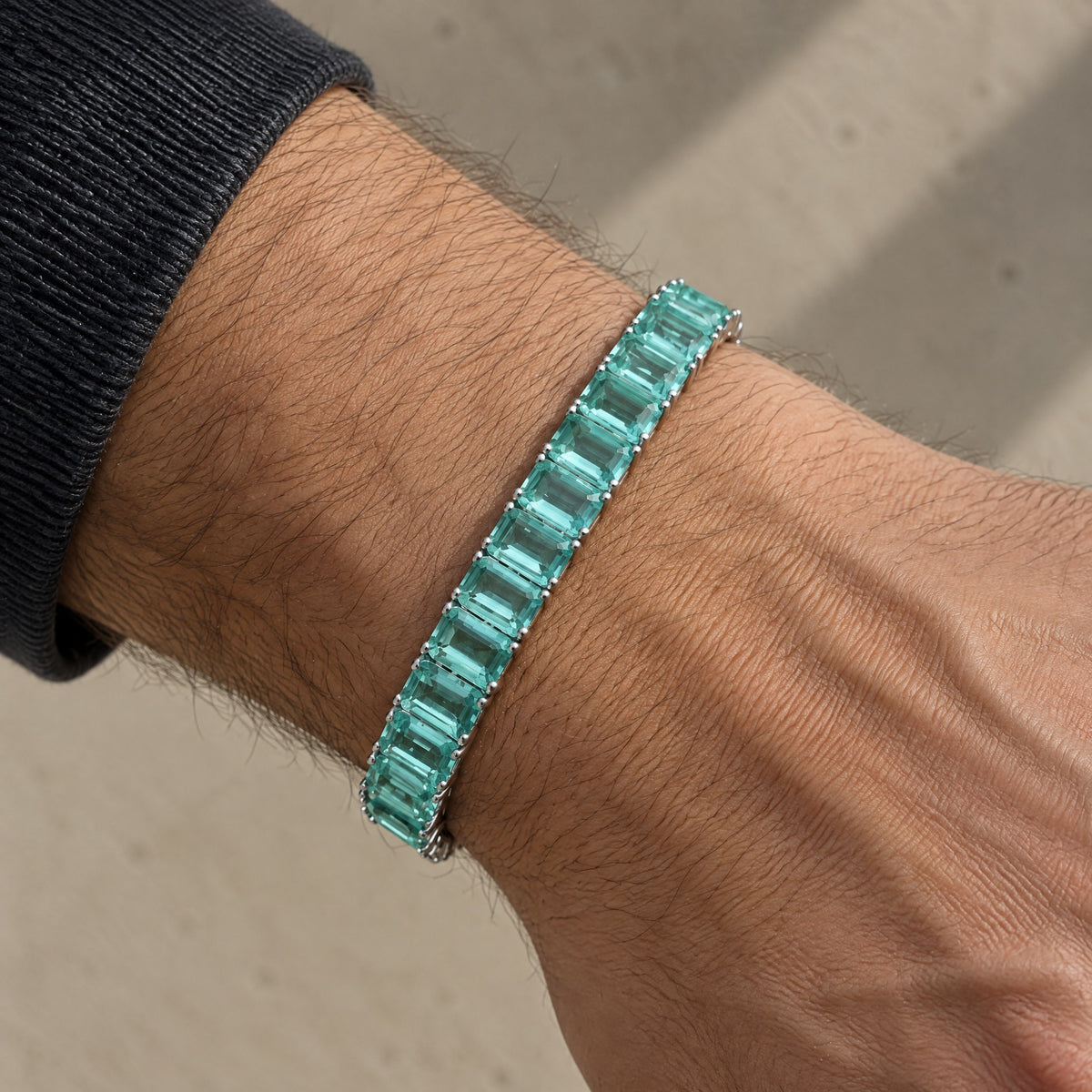 Pulsera cristal Verde - Rectangular -