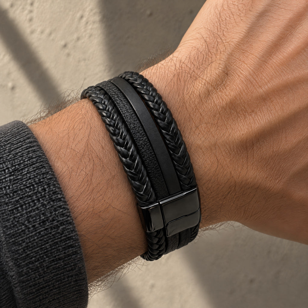 Pulsera Cuero 4 tiras