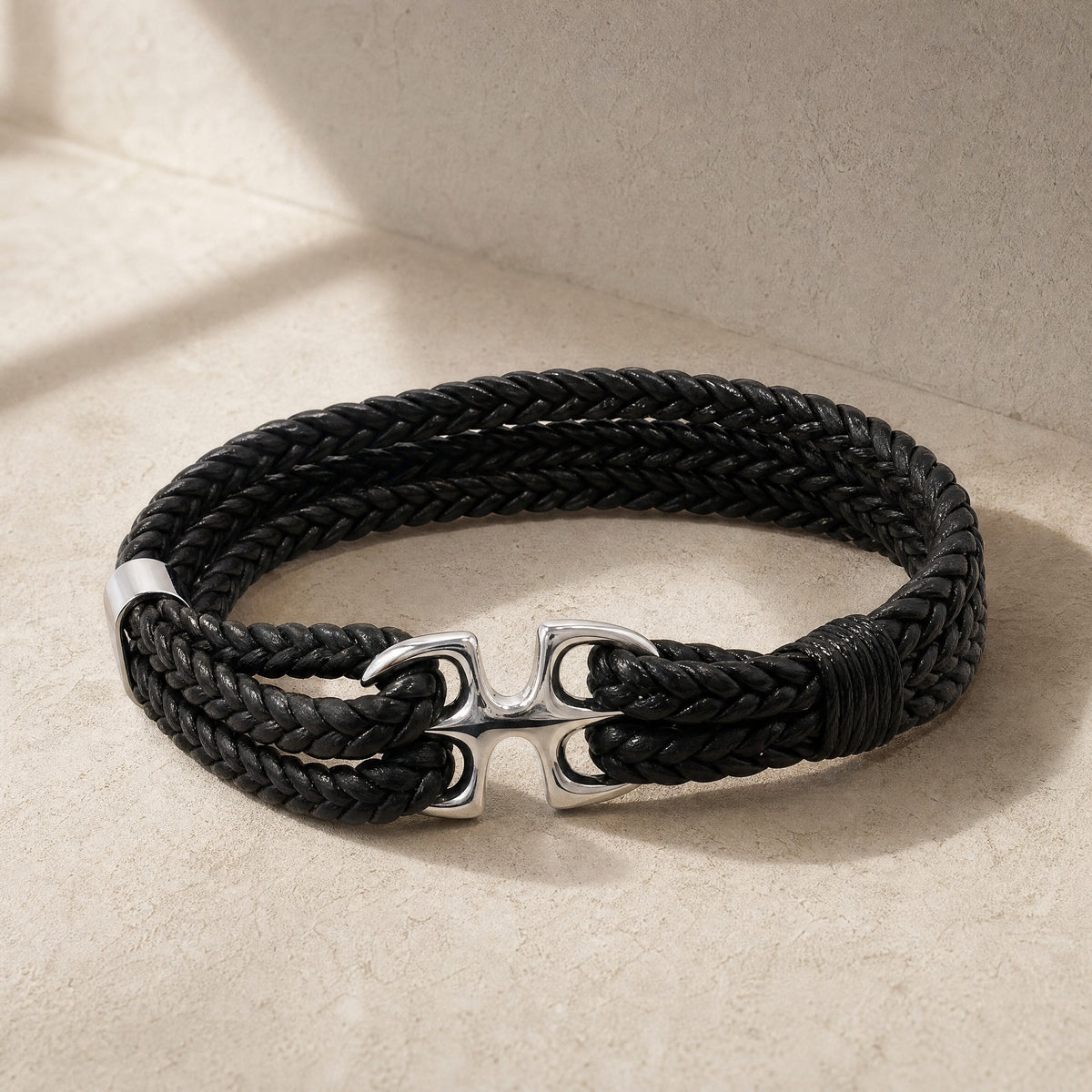 Pulsera Cuero Doble - Ancla