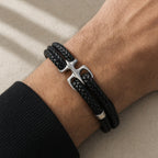 Pulsera Cuero Doble - Ancla
