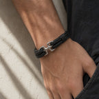 Pulsera Cuero Doble - Ancla