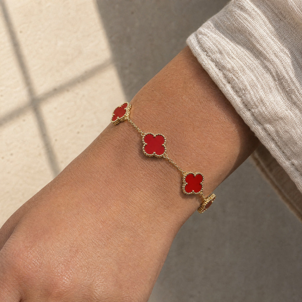 PULSERA ELITE DORADA - ROJO
