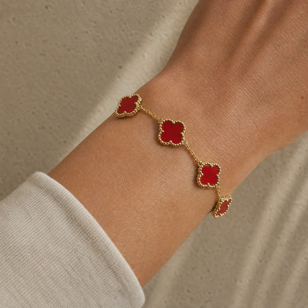 PULSERA ELITE DORADA - ROJO