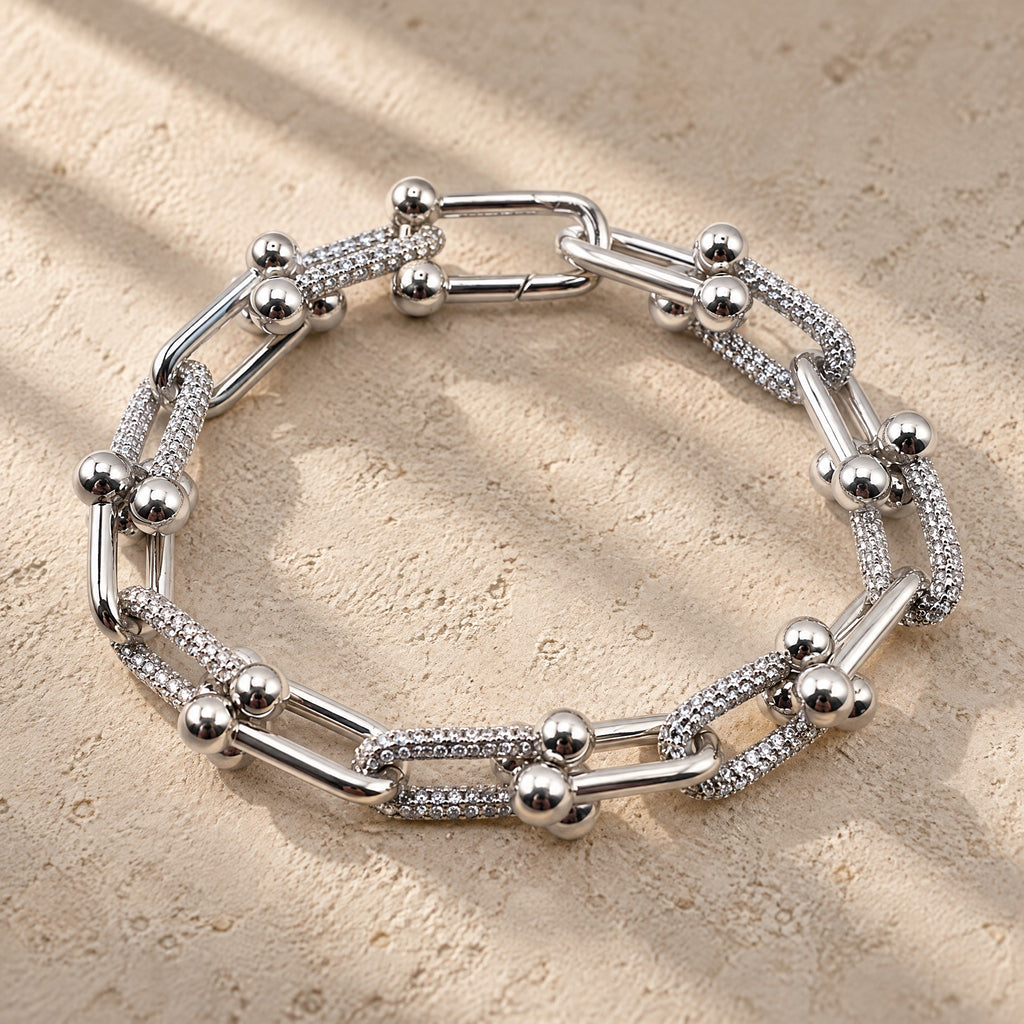 Pulsera modelo Tiffany - plateada Grande