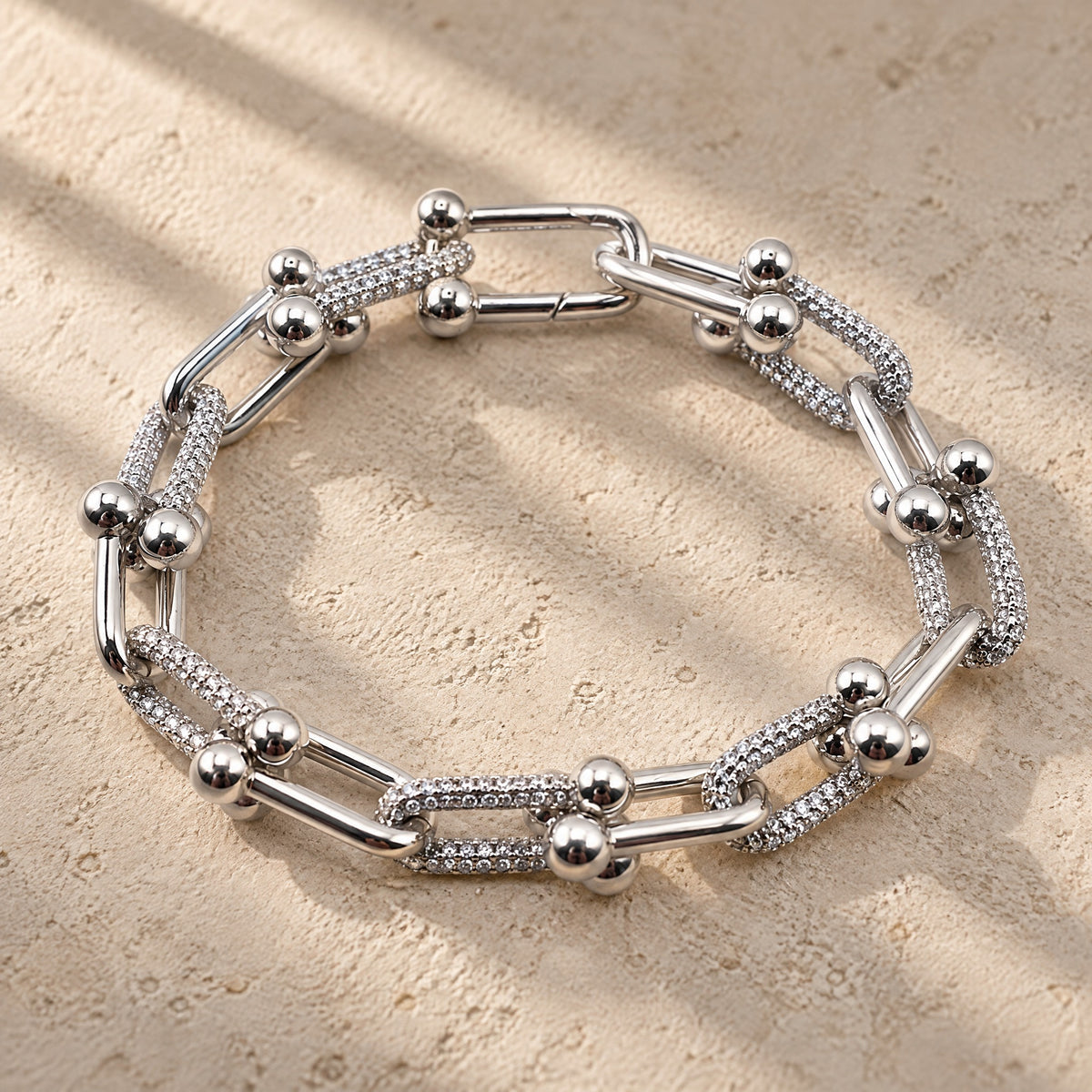 Pulsera modelo Tiffany - plateada Grande