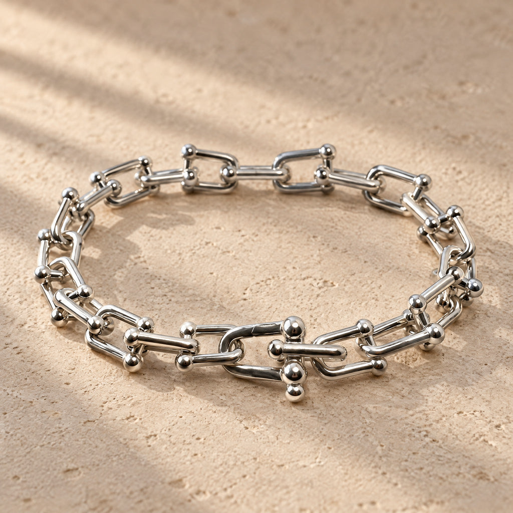 Pulsera modelo Tiffany - plateada
