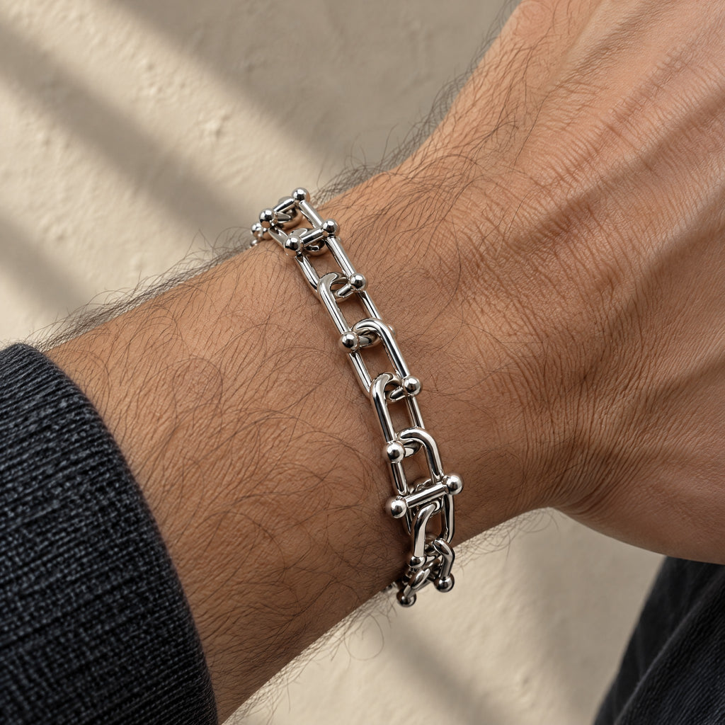 Pulsera modelo Tiffany - plateada
